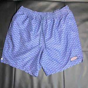 Vineyard Vines Blue Fish Chappy Swim Trunks Size Small 7” EUC